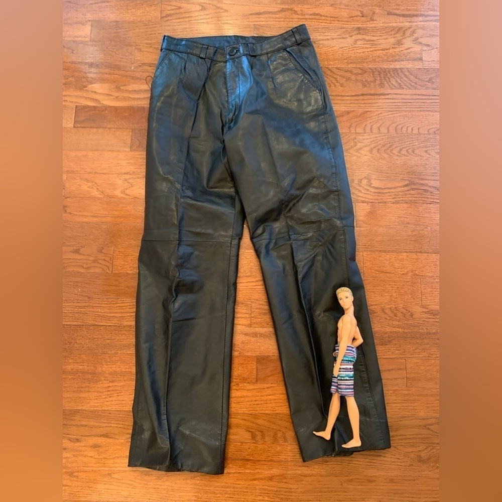 MENS VINTAGE 80S LEATHER DADDY PANTS PUNK NEW WAVE BRIT 28 X 28 NYC DANCETERIA